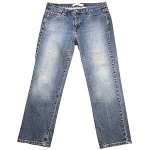 Levis Blue Jeans 505 Straight Leg Stretch Faded Denim Womens Size 14S